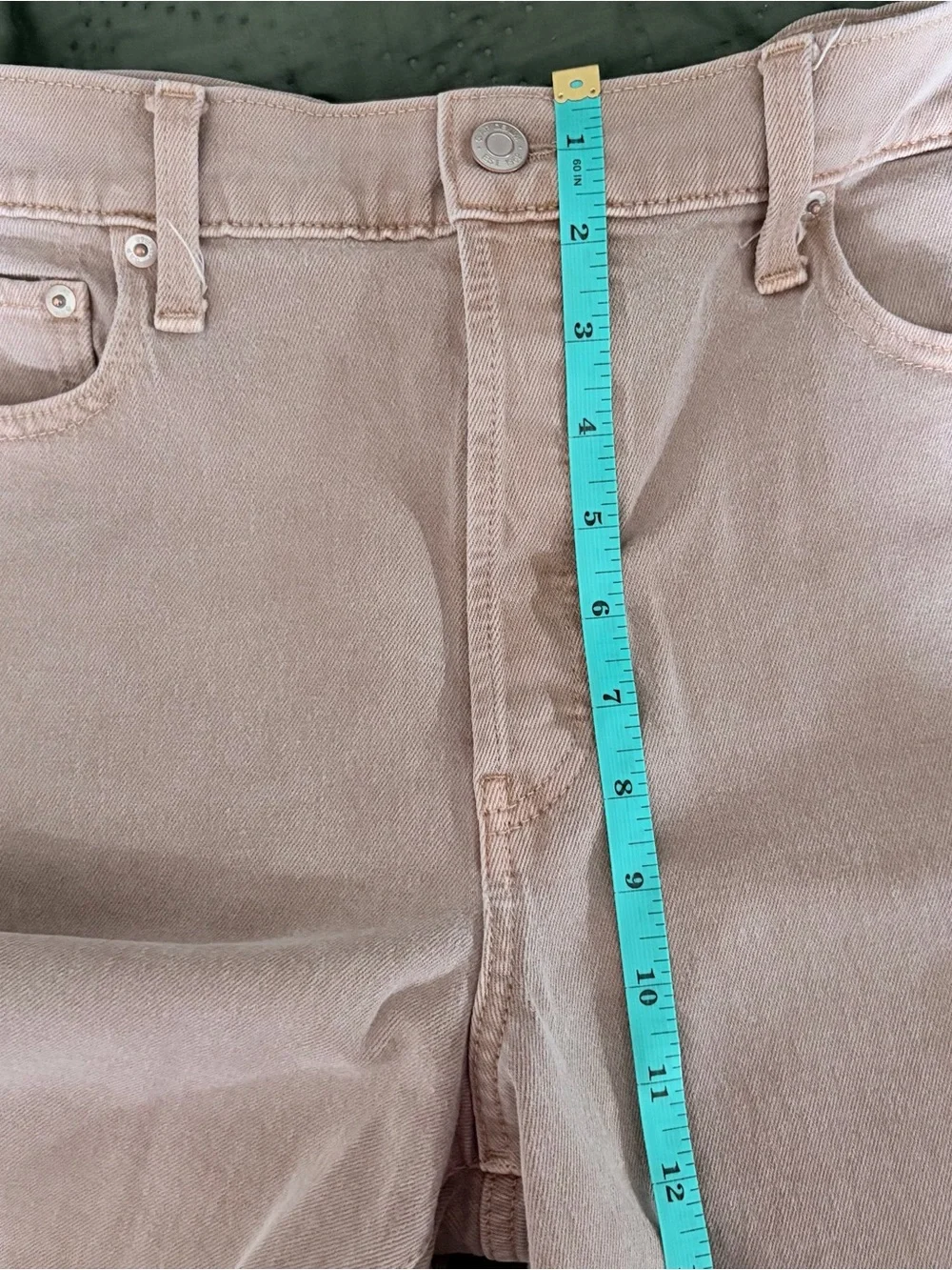 GAP Cheeky Midi Short High Rise Tan Denim Shorts Size 31 / 12R